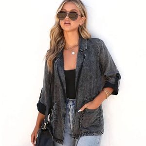 BEXLEY POCKETED LIGHTWEIGHT BLAZER - GRAPHITE